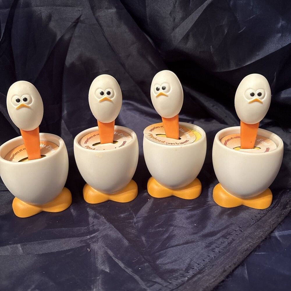 New MSC International‎ 4 Egghead Cups & Spoons Sets